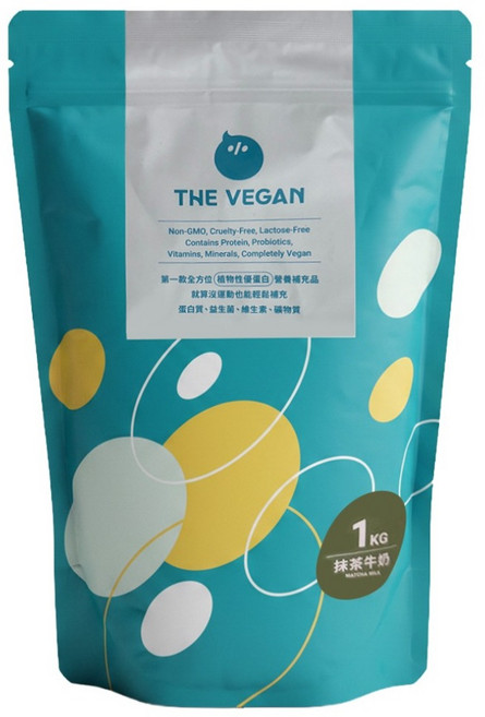 THE VEGAN 樂維根 經典植物優蛋白 抹茶牛奶, 1kg, 1個