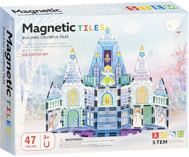 KIDS HOME Magnetic TILES 冰雪城堡主題磁力片, 繽紛, 1套