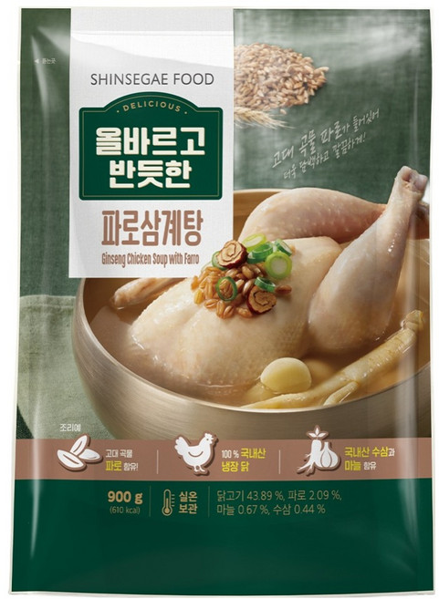 SHINSEGAE FOOD 正直香蔥參雞湯, 1個, 900g