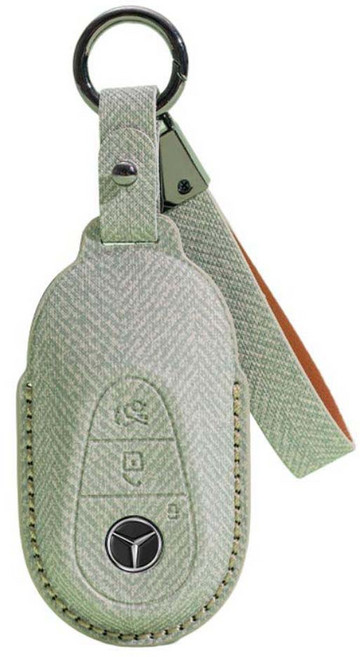 CRONICLE E-Class G-Class C-Class 賓士相容 Monogram 線條鑰匙套 橢圓形鑰匙款, 灰色, CRMON-MER5