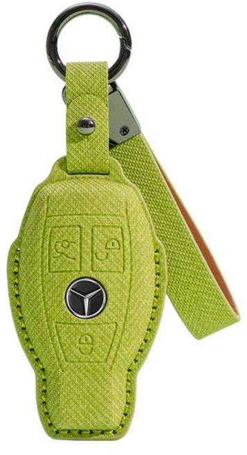 CRONICLE E-Class G-Class C-Class 賓士相容 Monogram 線條鑰匙套 葫蘆 3鍵, 綠色, CRMON-MER14