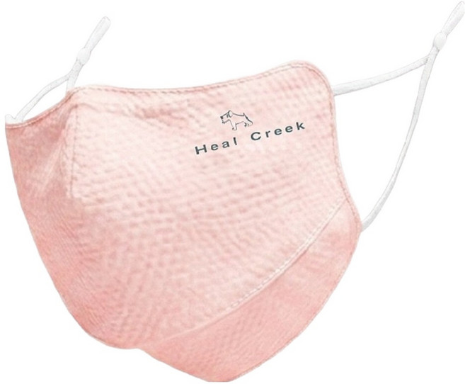 Heal Creek 亞麻風格雙層抗UV運動口罩, 1個, 粉紅色