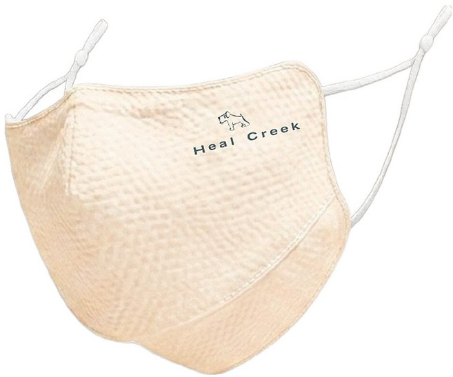 Heal Creek 亞麻風格雙層抗UV運動口罩, 1個, 象牙白