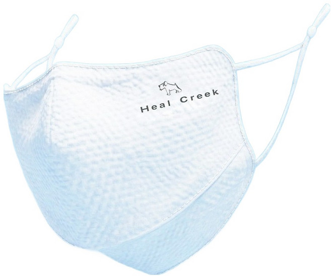 Heal Creek 亞麻風格雙層抗UV運動口罩, 1個, 白色