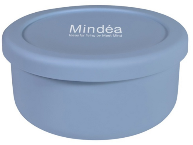 Mindea 矽膠圓形便當盒 700ml, 藍灰色, 1個