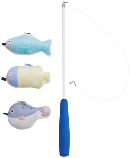 zeze 數位魚貓薄荷逗貓棒 A款, 藍色, 1個