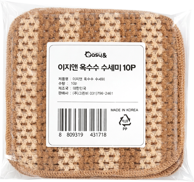 easy& 玉米網紗廚房清潔菜瓜布, 1個, 10入