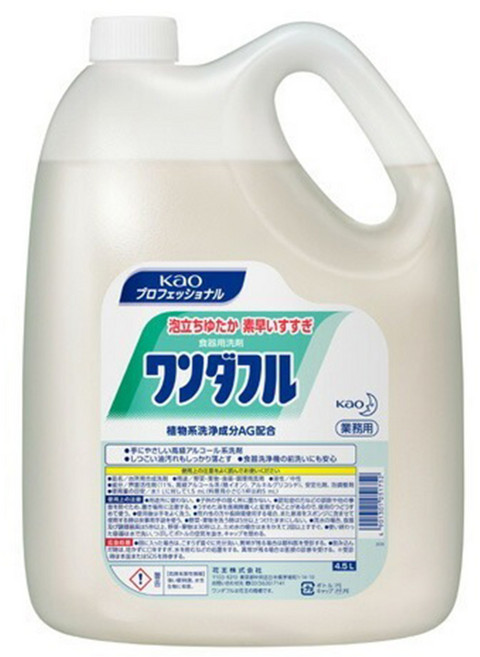 Kao 花王 Wonderful 中性洗碗精, 1個, 4.5L