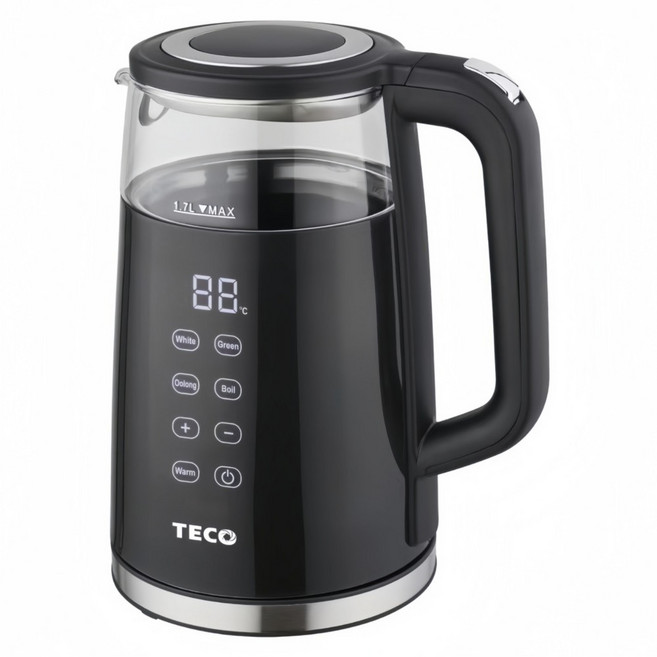 TECO 東元 智能溫控玻璃電熱快煮壺電水壺 黑色, XYFYK1704B