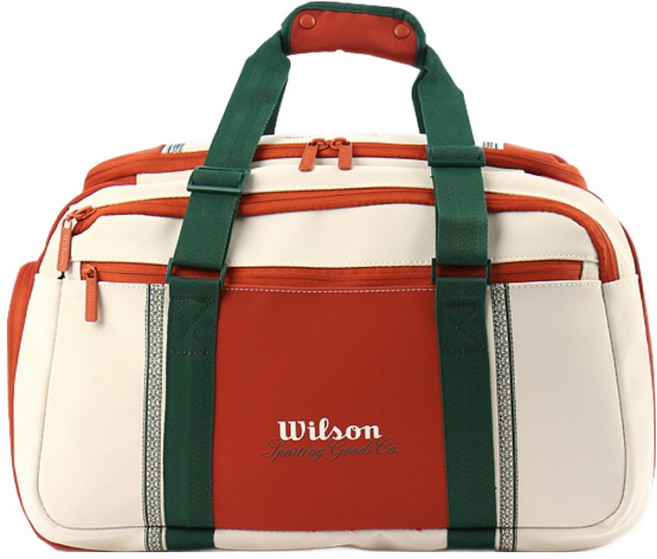 Wilson 2026 羅蘭加洛斯小型行李袋 WR8052901001, 奶油色 + 黏土色 + 綠色, 1個