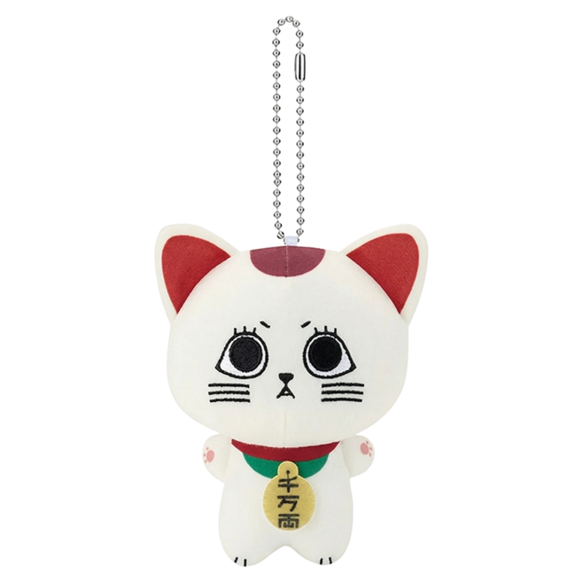 BANPRESTO 膽大黨 迷你絨毛吊偶 高速婆婆 招財貓 景品, 白色, 1個, 12cm