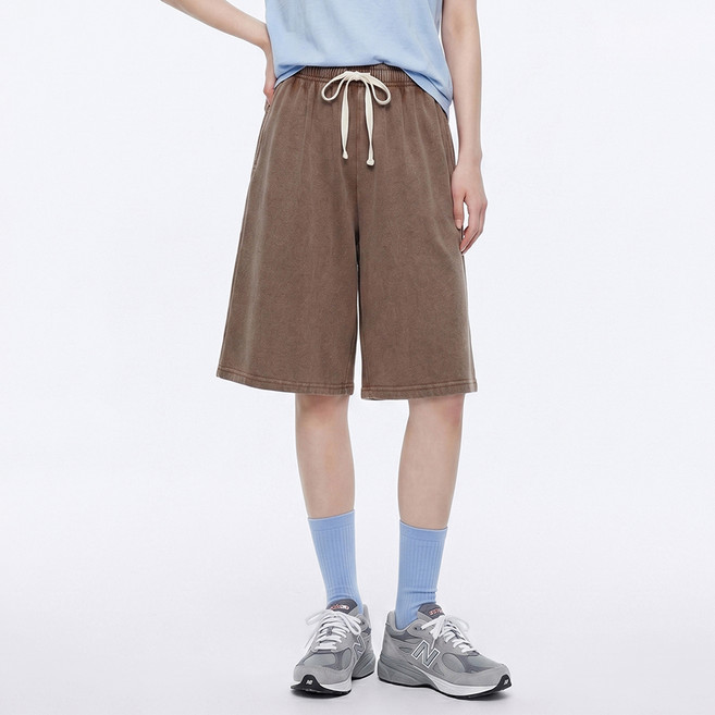 FOREVER 21 女款顏料水洗鬆緊帶短褲 FTDBPT005