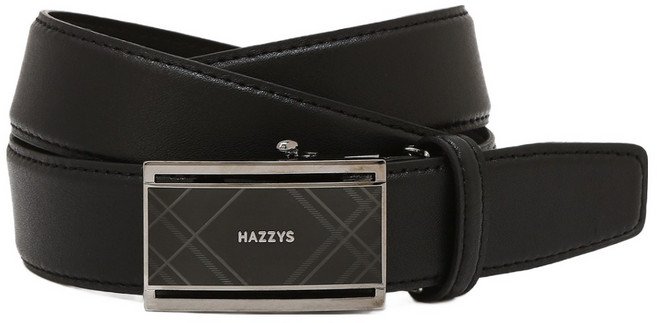 HAZZYS Logo飾面牛皮自動皮帶 HJBE6FC01-01