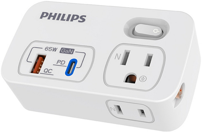 PHILIPS 飛利浦 多功能壁插轉接器 CHP9026W/96, 白色, 1個, 10m