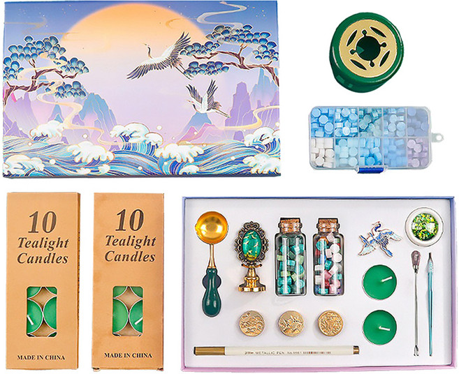 JOW BUY 蕉蕉購物 千里江山火漆印章禮盒, 混合顏色, 1套