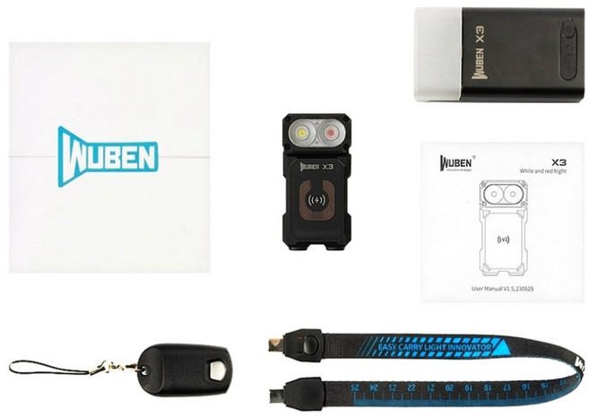 Wuben EDC 貓頭鷹轉角手電筒 X3 套裝版 700流明 紅光 磁吸, 鋁合金黑色, 1個