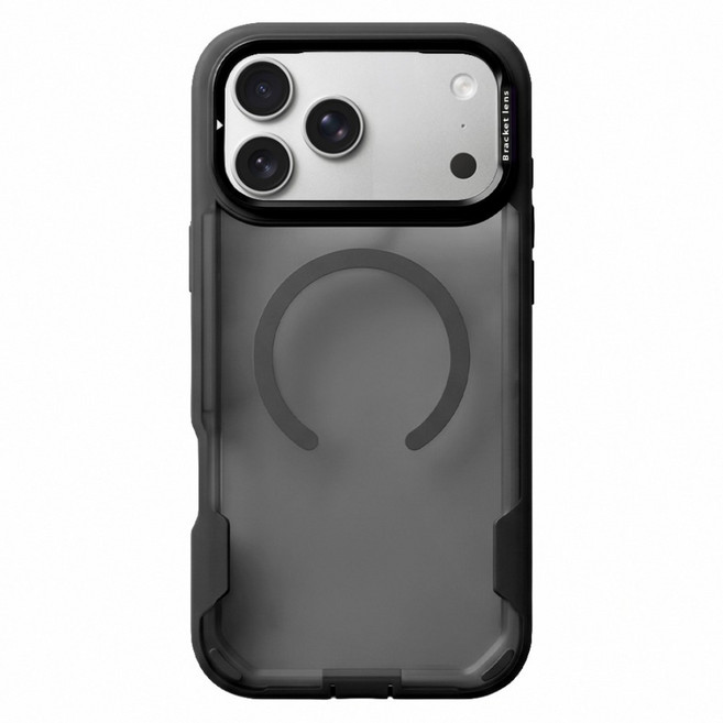 bebehome iPhone 17 Pro Max 星霧鏡框支架磁吸手機殼 支援MagSafe 透黑色