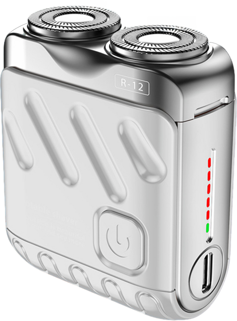 Nivo 便攜式雙刀頭電動剃鬚刀, 白色, R-12