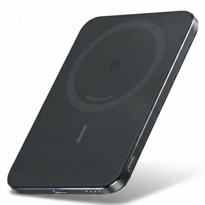 ANKER 5000mAh Qi2 超薄磁吸行動電源, 幻影黑, A1665