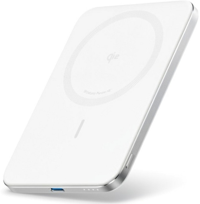 ANKER 5000mAh Qi2 超薄磁吸行動電源, 極光白, A1665