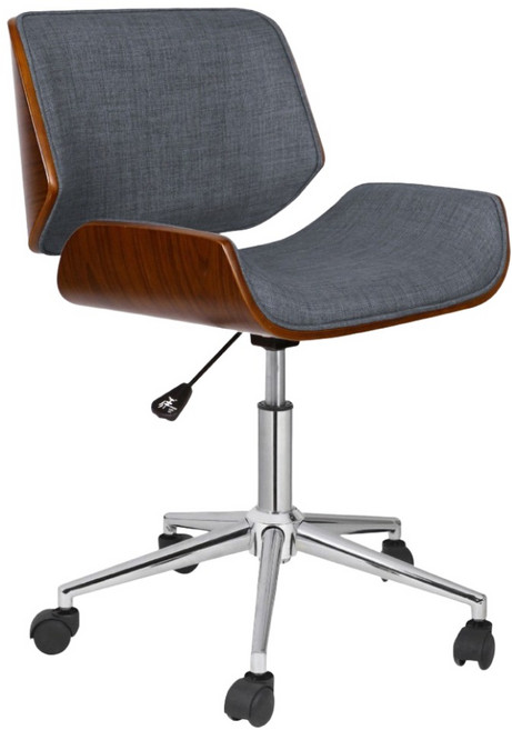E-home Edric 埃德瑞克可調式布面曲木電腦椅 灰色 KCH019B 56 x 55.5 x 76.5~88.5cm