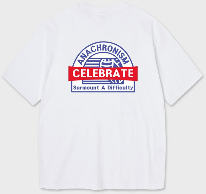 ALVINCLO 男女通用 Celebrate 短袖T恤 AST3649, 白色