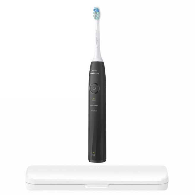 PHILIPS 飛利浦 Sonicare 舒適清潔音波電動牙刷 附收納盒, 量子黑, 1個, HX5070/01