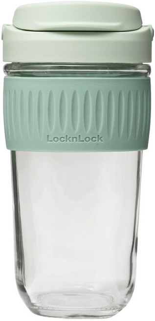 LocknLock 樂扣樂扣 清新手提耐熱玻璃隨行杯, 青草綠, 1個, 500ml