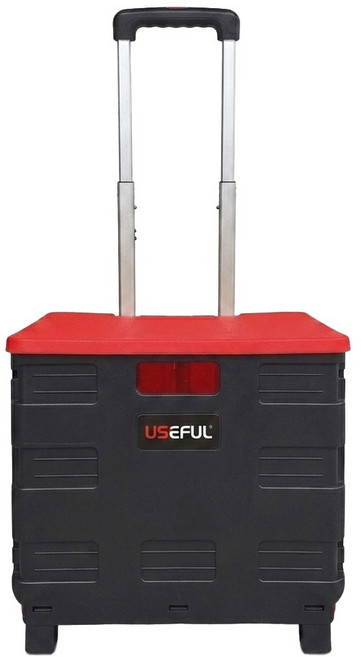 USEFUL 兩輪折疊購物車 UL-CSC16 45L, 紅黑跳色, 1個