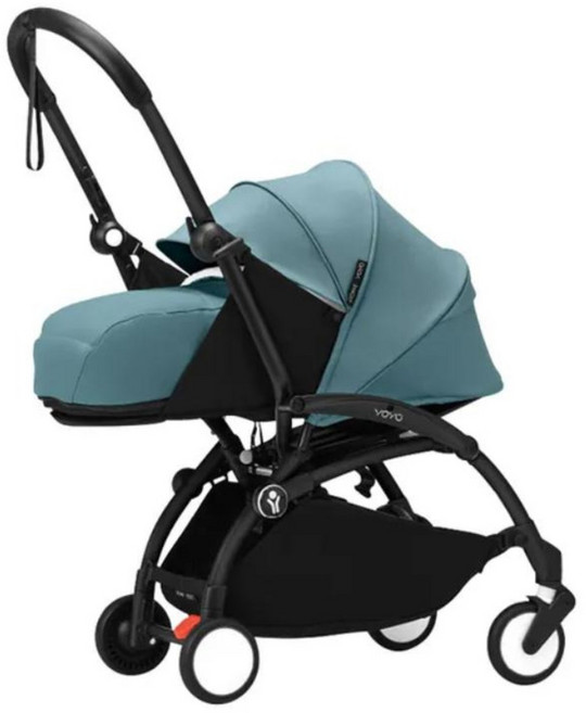 STOKKE YOYO 0+推車組合, 黑車架 + 湖水藍