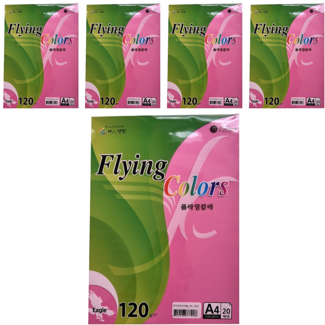 samwon PAPER Flying Color 紫紅色 120g/m2 210 x 297 mm 5包, 100個, A4