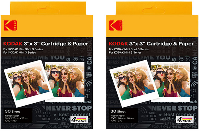KODAK 柯達 Mini 3 / Mini Shot 3 專用相片印表機卡匣 76 x 76 mm 30張, ICRG-360, 2個