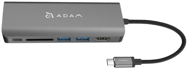 ADAM elements 亞果元素 USB 3.1 Type-C 6 in 1 多功能集線器 Hub A01, 灰色, 1個