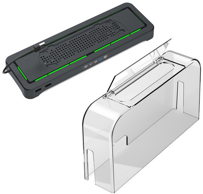 DOBE Switch2Switch防塵罩 + 散熱底座, 透明色 + 黑色, 1個, TNS-51130