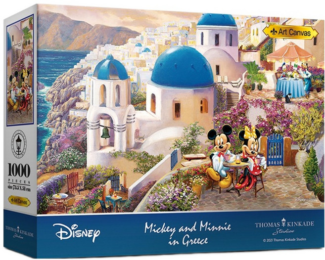 THOMAS KINKADE 迪士尼希臘米奇與米妮拼圖, 1000件, 7026, 1個