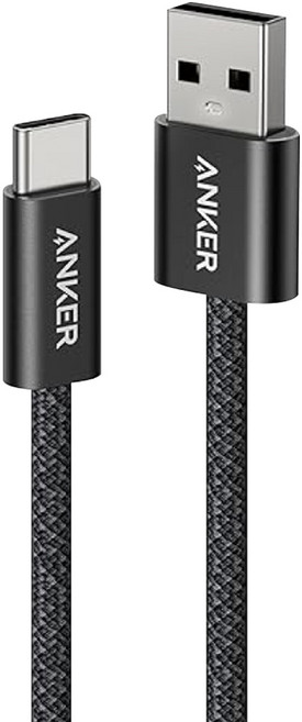 ANKER USB-A-USB-C 18W 編織充電線 A8052, 1.8m, 黑色, 1個