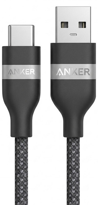 ANKER USB-A-Type-C 18W 超軟充電線 A82G2, 1.8m, 黑色, 1個
