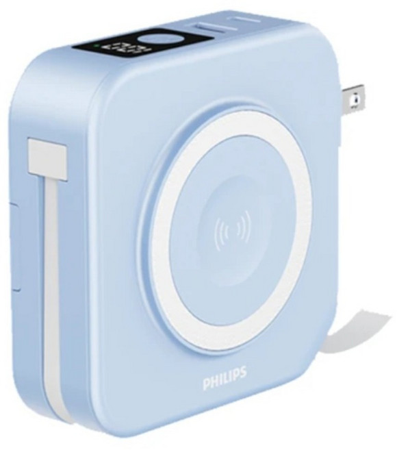 PHILIPS 飛利浦 多合一半固態行動電源10000mAh, 霧藍, DLP4349SL