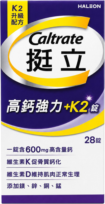 Caltrate 挺立 高鈣強力錠+K2配方, 1個, 28顆