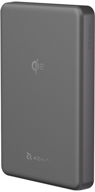 ADAM elements 亞果元素 Qi2 超輕薄行動電源 10000mAh Type-C, 灰色, VIONTA Q10