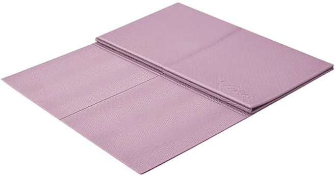 Lotus COZY FITNESS SERIES 台灣製止滑環保TPE加寬雙摺疊瑜珈墊, 暮櫻粉, 1個