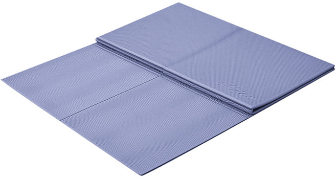 Lotus COZY FITNESS SERIES 台灣製止滑環保TPE加寬雙摺疊瑜珈墊, 晴雨藍, 1個