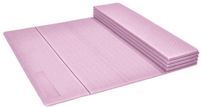 Lotus COZY FITNESS SERIES 升級版安全親膚環保止滑橡膠折疊瑜珈墊 台灣製, 慕斯櫻草, 1個