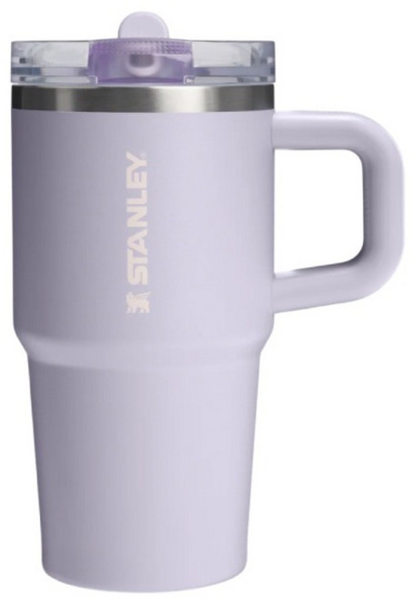 STANLEY 防漏吸管隨手杯, 柔霧紫, 1個, 0.59L