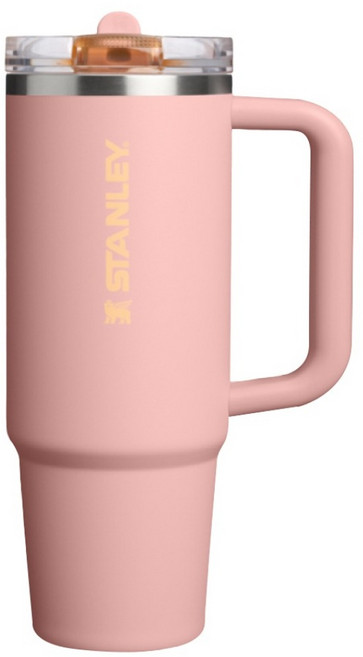 STANLEY 防漏吸管隨手杯, 蜜桃粉, 1個, 0.88L