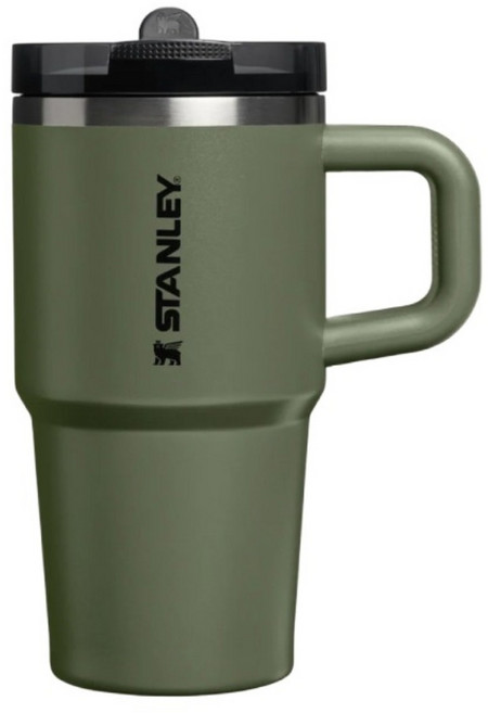 STANLEY 防漏吸管隨手杯, 軍綠色, 1個, 0.59L