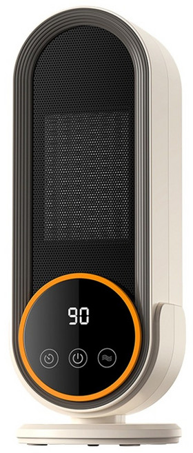 HOMEVA 多段定時陶瓷電暖爐 桌用保暖器, 米色, BG801