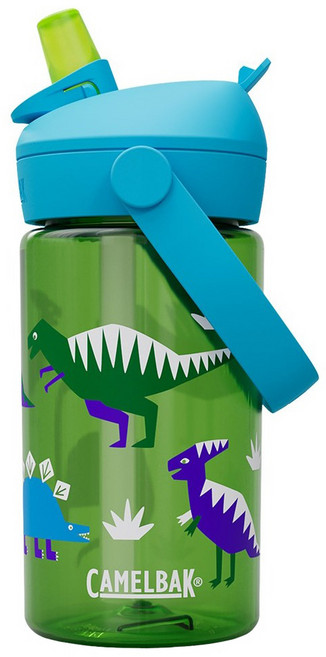 CAMELBAK Flip Straw 咬嘴吸管水瓶RENEW 嘻哈恐龍, 藍綠色, 1個, 400ml