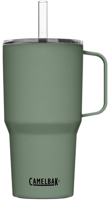 CAMELBAK Straw Mug 雙層不鏽鋼吸管保冰馬克杯, 灰綠色, 1個, 710ml