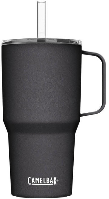 CAMELBAK Straw Mug 雙層不鏽鋼吸管保冰馬克杯, 濃黑色, 1個, 710ml